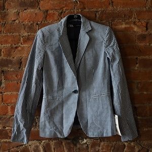 Zara Blue Gingham Blazer